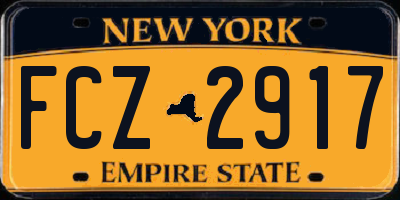 NY license plate FCZ2917