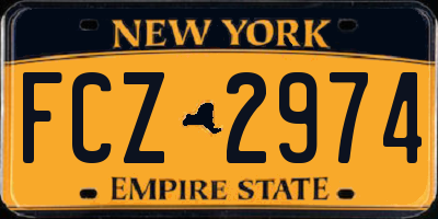 NY license plate FCZ2974