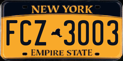 NY license plate FCZ3003