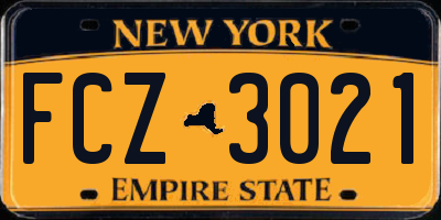 NY license plate FCZ3021