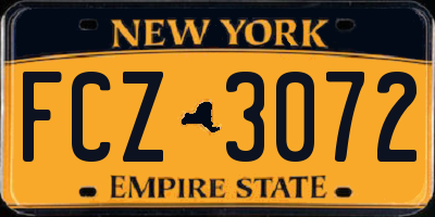 NY license plate FCZ3072
