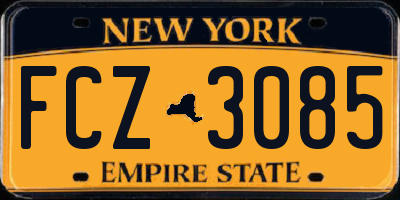 NY license plate FCZ3085