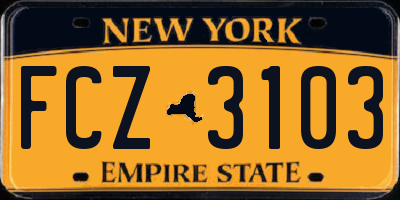 NY license plate FCZ3103