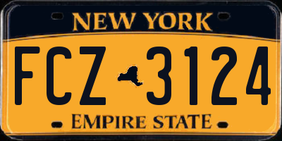 NY license plate FCZ3124