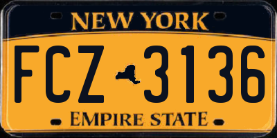 NY license plate FCZ3136