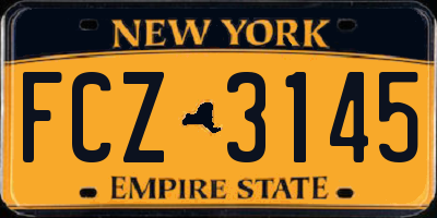NY license plate FCZ3145