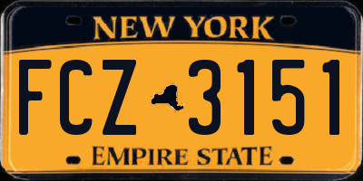 NY license plate FCZ3151