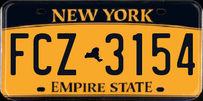 NY license plate FCZ3154