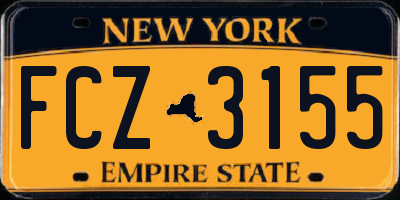 NY license plate FCZ3155