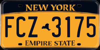 NY license plate FCZ3175