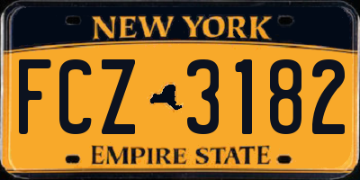 NY license plate FCZ3182