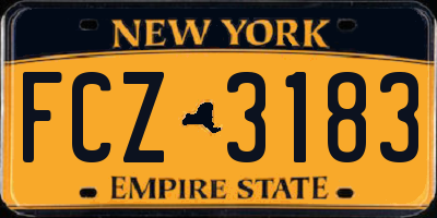 NY license plate FCZ3183