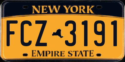 NY license plate FCZ3191