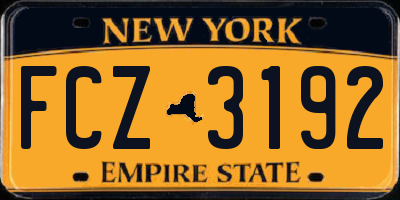 NY license plate FCZ3192