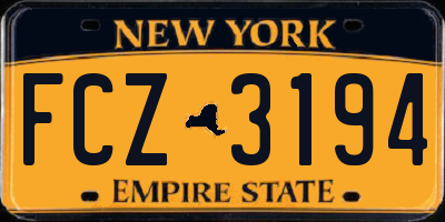 NY license plate FCZ3194