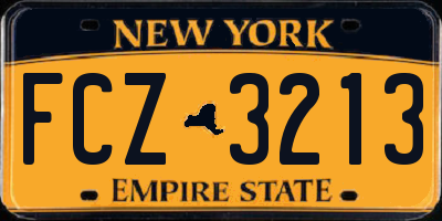 NY license plate FCZ3213