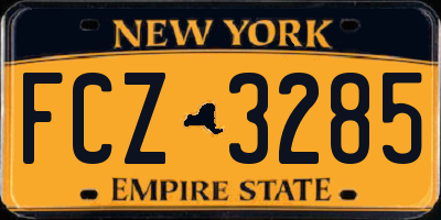 NY license plate FCZ3285