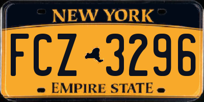 NY license plate FCZ3296