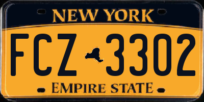 NY license plate FCZ3302