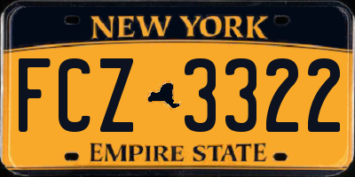 NY license plate FCZ3322