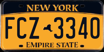 NY license plate FCZ3340