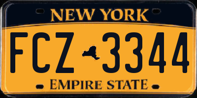NY license plate FCZ3344