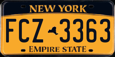 NY license plate FCZ3363