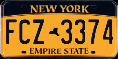 NY license plate FCZ3374