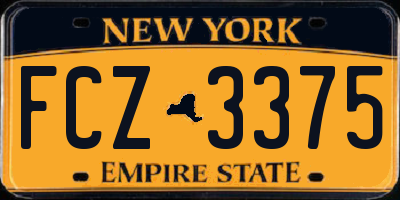 NY license plate FCZ3375