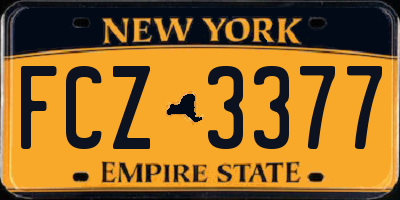 NY license plate FCZ3377