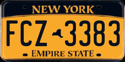 NY license plate FCZ3383