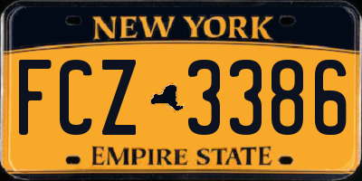 NY license plate FCZ3386