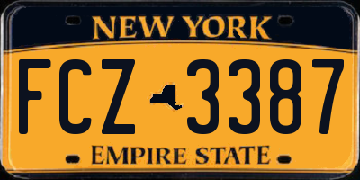 NY license plate FCZ3387