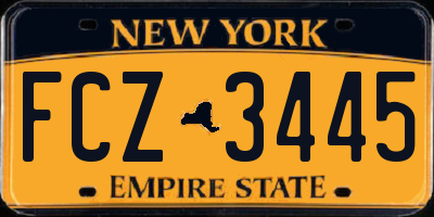 NY license plate FCZ3445