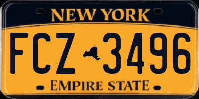 NY license plate FCZ3496