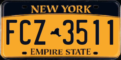 NY license plate FCZ3511