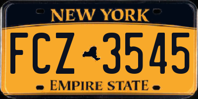 NY license plate FCZ3545