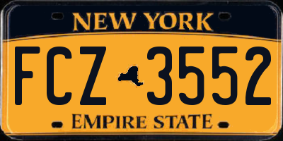 NY license plate FCZ3552