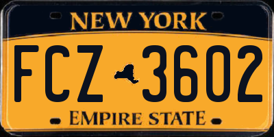 NY license plate FCZ3602
