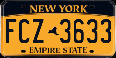 NY license plate FCZ3633