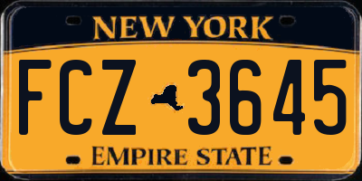 NY license plate FCZ3645