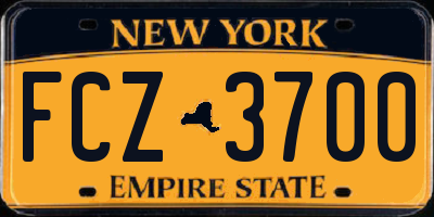 NY license plate FCZ3700