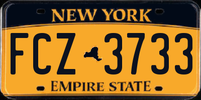 NY license plate FCZ3733