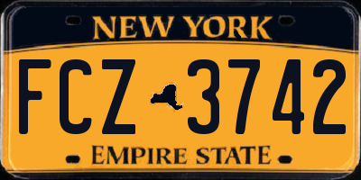 NY license plate FCZ3742
