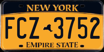 NY license plate FCZ3752