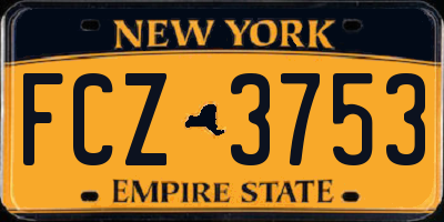 NY license plate FCZ3753