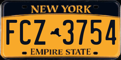 NY license plate FCZ3754
