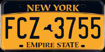 NY license plate FCZ3755