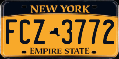NY license plate FCZ3772