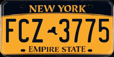 NY license plate FCZ3775